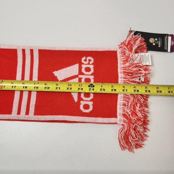 Adidas England Red White Fringe Football Soccer Scarf New NWT - Picture 6 of 6